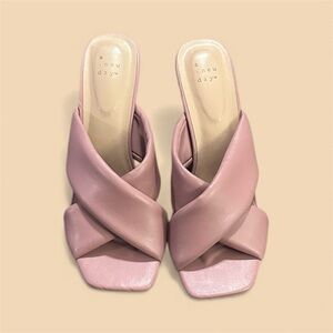 A New Day Women's Pink Chic Pink Block Heel Sandals.